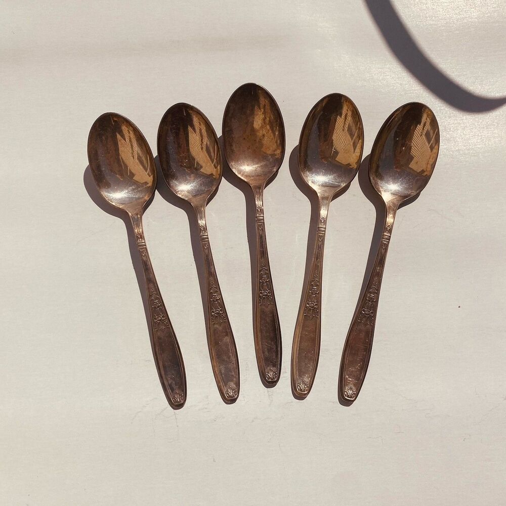 5 VTG  1847 Rogers Bro Ambassador Silver Plate Flatware  6 1/2” Spoons